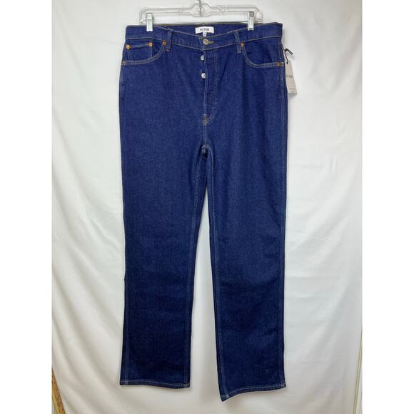 Re/Done Women's Size 32 Blue 90's High Rise Loose Button Denim Jeans - Picture 1 of 8